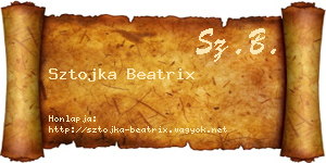 Sztojka Beatrix névjegykártya